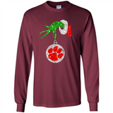 Amazing tee Clemson Tigers Glitter Grinch Monogram Ornament Christmas Gift - Sao chép - Long Sleeve T-Shirt