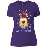 Minion Arizona Diamondbacks Ugly Christmas Sweater Let it Snow - Ladies' Boyfriend T-Shirt