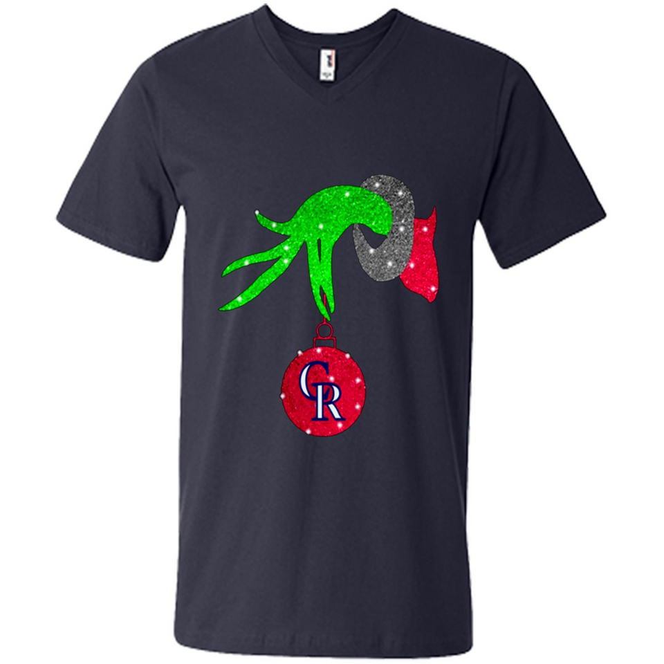 GRINCH HAND HOLDING COLORADO ROCKIES GLITTER CHRISTMAS PINGPONG