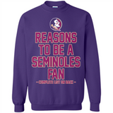 Reasons to be a Florida State Seminoles Fan Complete List on Back - Sweatshirt