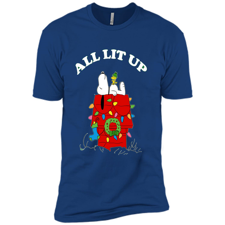Peanuts By Schulz Snoopy Young Men_s Christmas - Premium Short Sleeve T-Shirt