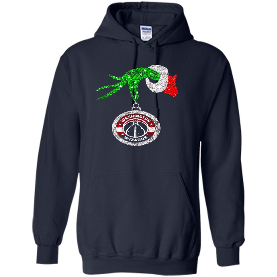 Funny Washington Wizards Glitter Grinch Monogram Ornament Christmas - Hoodie