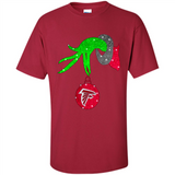 GRINCH HAND HOLDING ATLANTA FALCONS GLITTER CHRISTMAS PINGPONG
