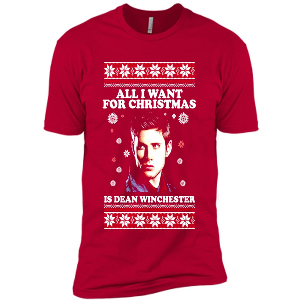 All I want for Christmas is Dean Winchester sweater - Premium Short Sleeve T-Shirt