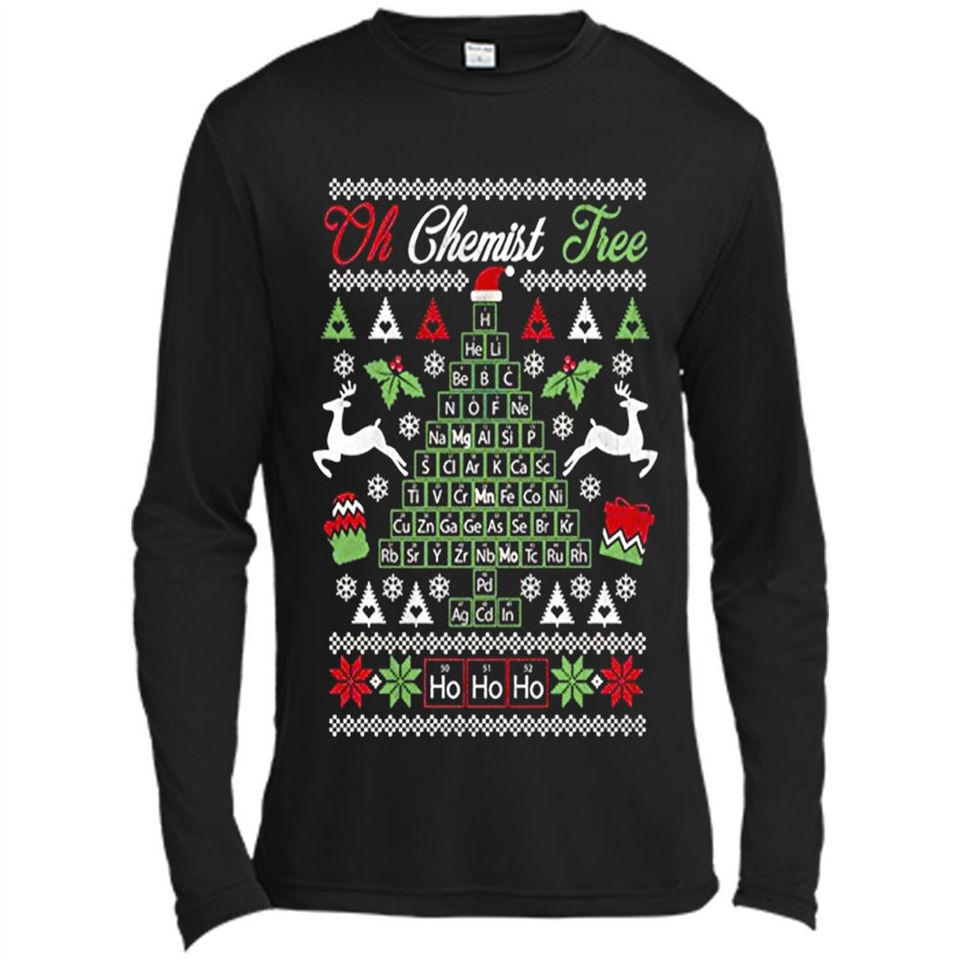 Chemist Tree Shirt Oh Chemistry Tree Ugly Christmas - Canvas Long Sleeve T-Shirt