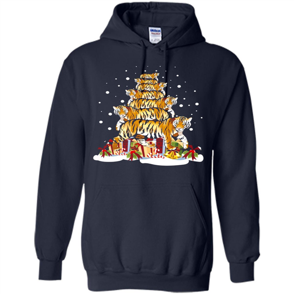 Tiger Christmas Tree Funny Merry Christmas - Hoodie