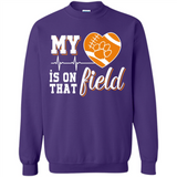 Clemson Tiger Paw Football My Heart is on that Field - Sweatshirt