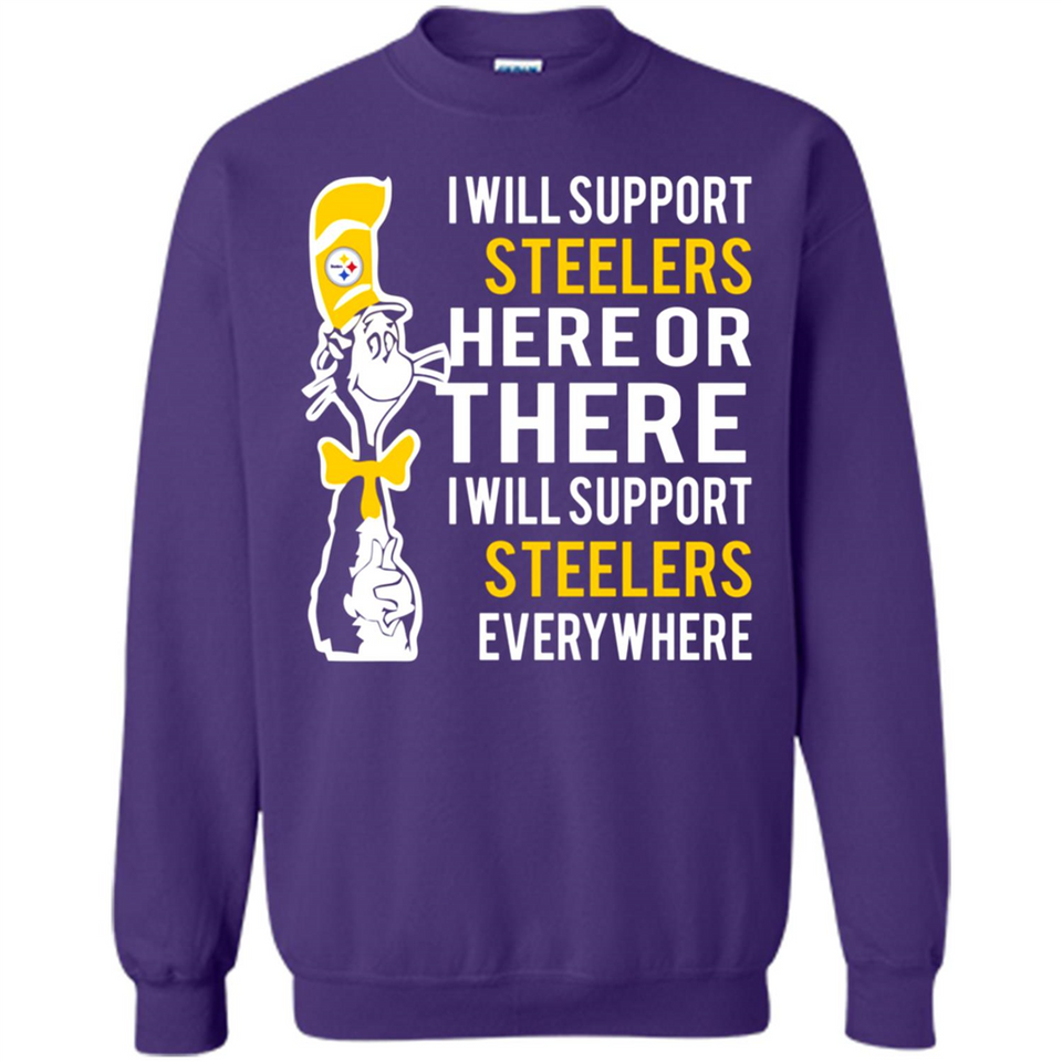 Shirt For Dr Seuss Cat And Pittsburgh Steelers Fans - Sweatshirt