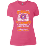 I Am An Houston Astros Girl I Was Born In November With My Heart On My Sleeve A Fire In My Soul And A Mouth I Cant Control - Ladies' Boyfriend T-Shirt