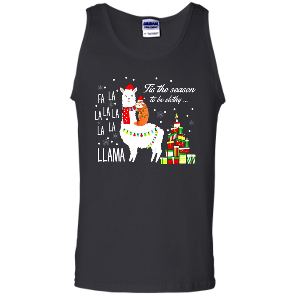 Llama Tis the season to be slothy Christmas sweatshirt PINGPONG - Tank Top