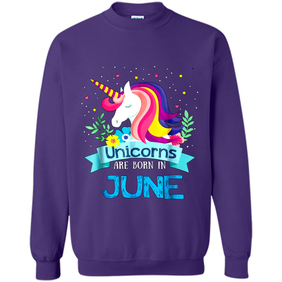 Unicorns are born in June Birthday Rainbow Gift Ladies Custom