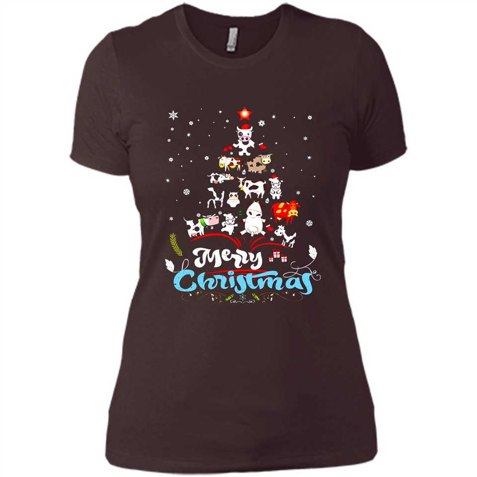 Christmas Ugly Sweater Animal Tree Pine Merry Christmas - Ladies' Boyfriend T-Shirt