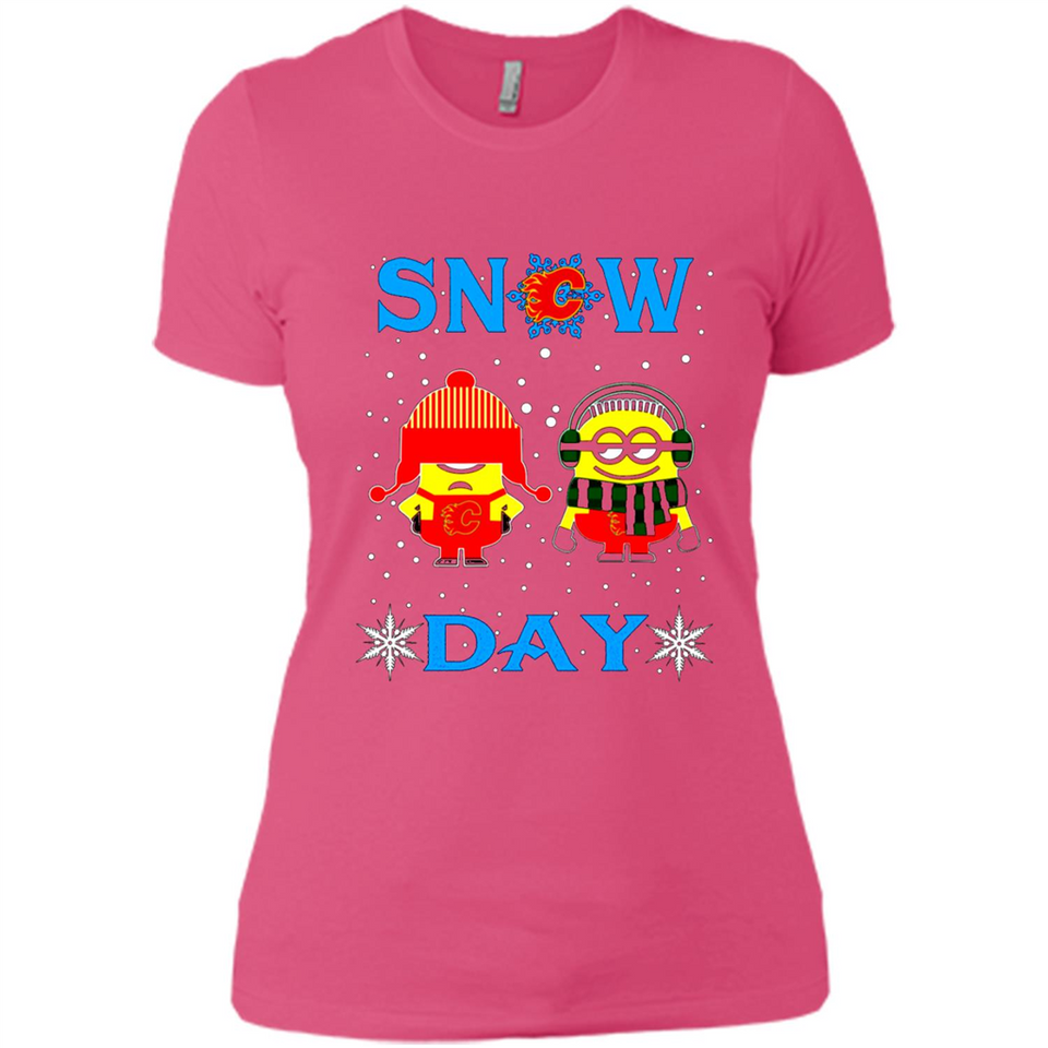 Snow Day Shirt For Calgary Flames Vs Minion Fans pingpong