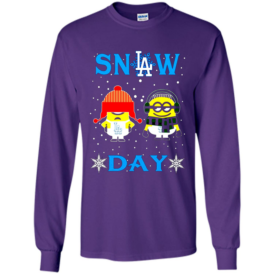 Snow Day Shirt For Los Angeles Dodgers Vs Minion Fans pingpong
