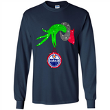 GRINCH HAND HOLDING EDMONTON OILERS GLITTER CHRISTMAS PINGPONG