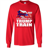 All Board The Trump Train 2020 Patriotic U.S Flag pingpong - Long Sleeve T-Shirt