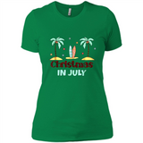 Christmas In July Shirt Surfing Palm Trees Surfboard - Ladies' Boyfriend T-Shirt