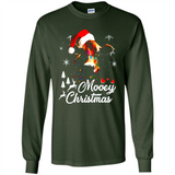 Mooey Christmas Cow Santa Christmas Lover Lights Sweatshirt - Long Sleeve T-Shirt