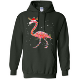 Christmas Lights Flamingo Wearing Santa Hat Funny Xmas - Hoodie