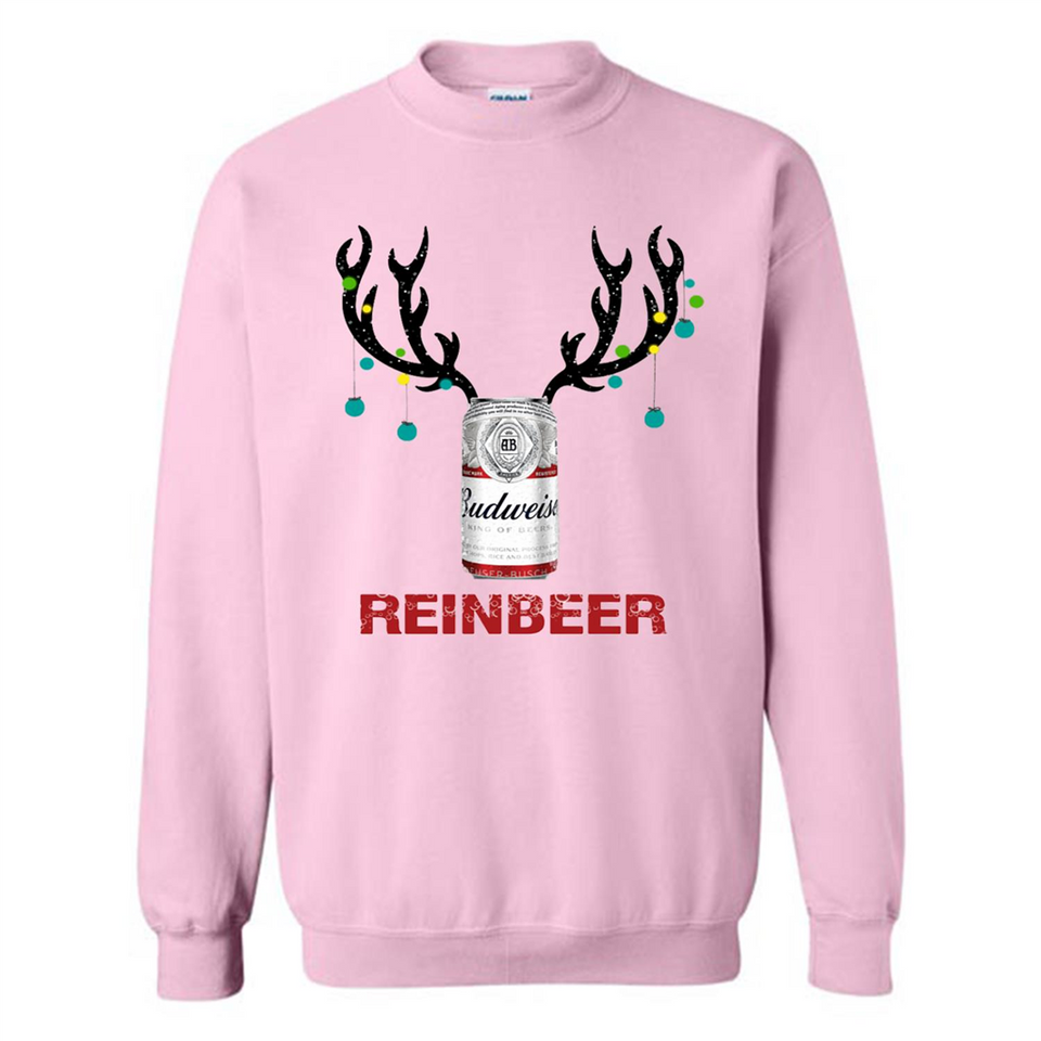 Budweiser Reinbeer Funny Beer Reindeer Christmas Sweatshirt - Sweatshirt