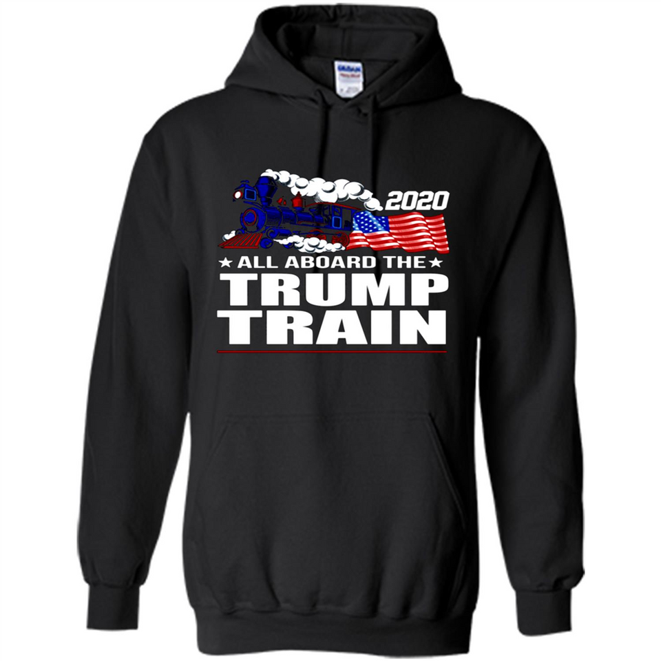 All Board The Trump Train 2020 Patriotic U.S Flag pingpong - Hoodie