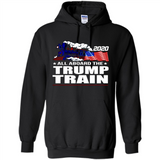 All Board The Trump Train 2020 Patriotic U.S Flag pingpong - Hoodie