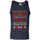 Funny Farmers Gift Ugly Santa Claus Horsepower - Tank Top