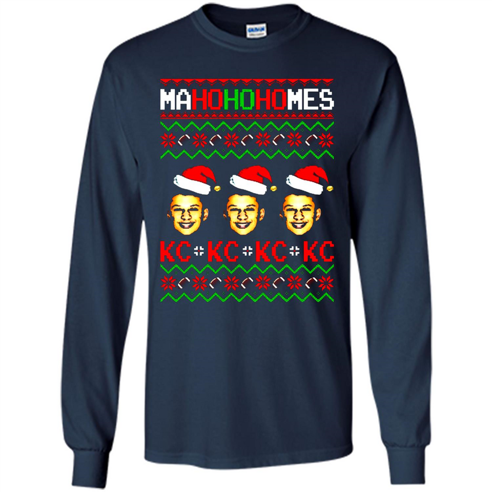 Patrick Mahomes Ma Ho Ho Homes Christmas sweatshirt PINGPONG - Long Sleeve T-Shirt