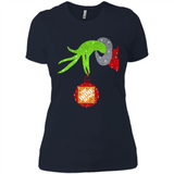 Grinch hand holding Logo HomeDepot Glitter Christmas - Ladies' Boyfriend T-Shirt