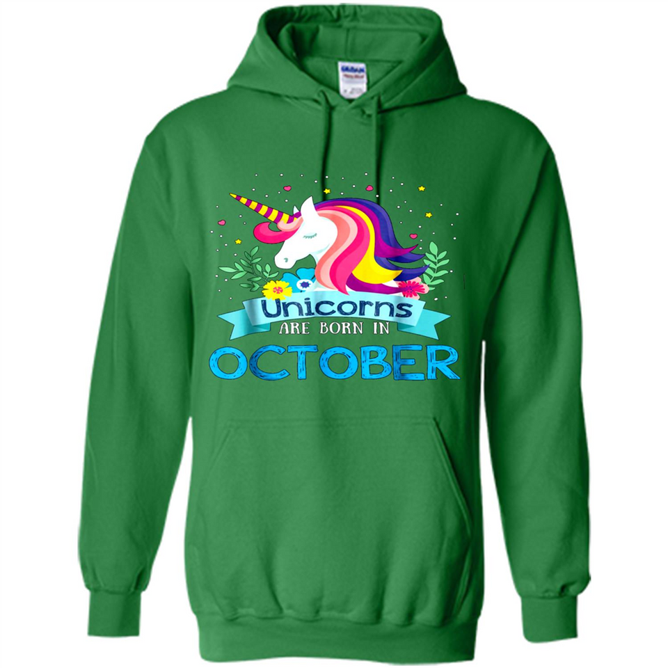 Unicorns are born in October Birthday Rainbow Gift Ladies Custom