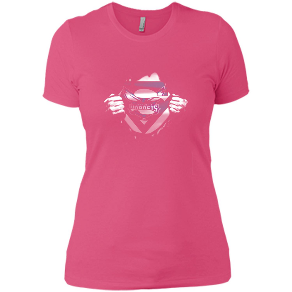 Charlotte Hornets And Superman Fans - Ladies' Boyfriend T-Shirt