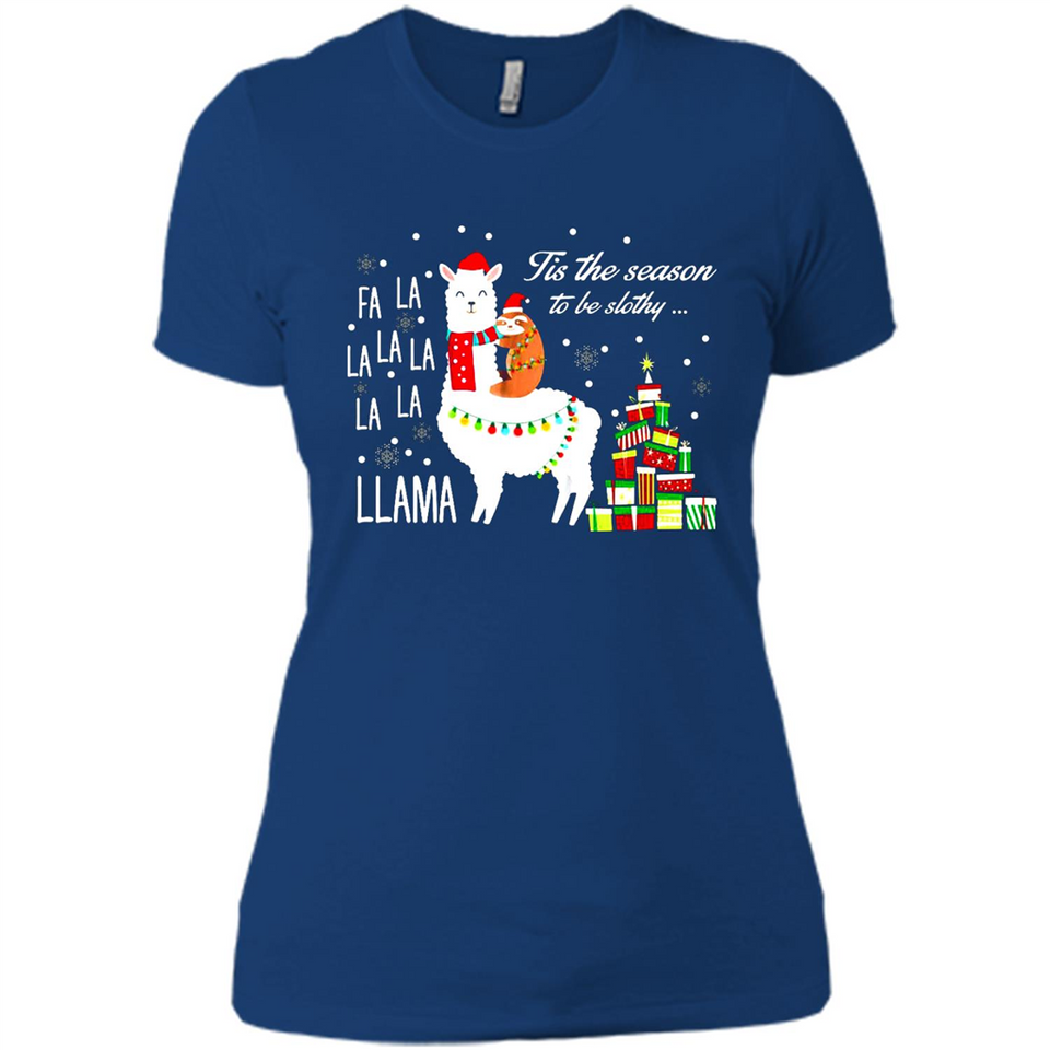 Llama Tis the season to be slothy Christmas sweatshirt PINGPONG - Ladies' Boyfriend T-Shirt