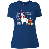 Llama Tis the season to be slothy Christmas sweatshirt PINGPONG - Ladies' Boyfriend T-Shirt