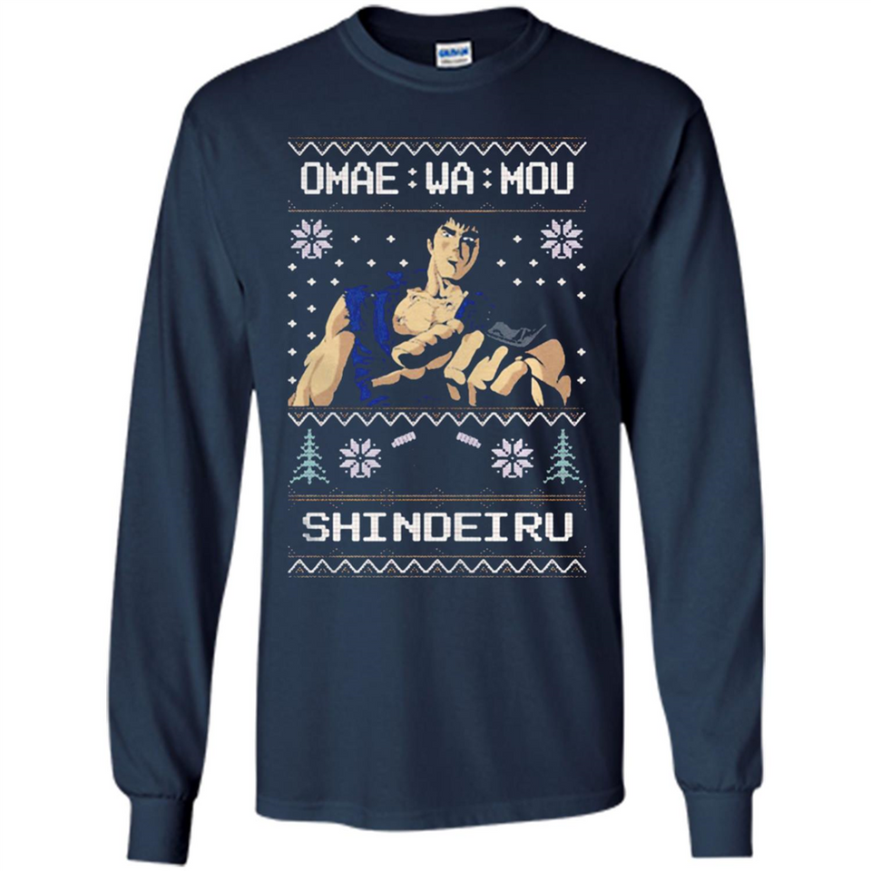 Omae Wa Mou Shindeiru Ugly Christmas Sweater - Long Sleeve T-Shirt