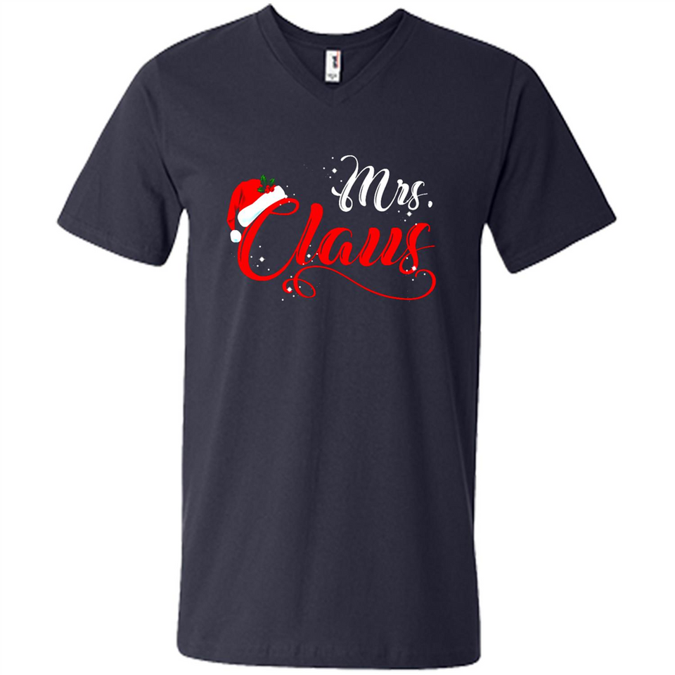 Mrs. Claus Santa Claus Merry Xmas T-Shirt - Men's V-Neck
