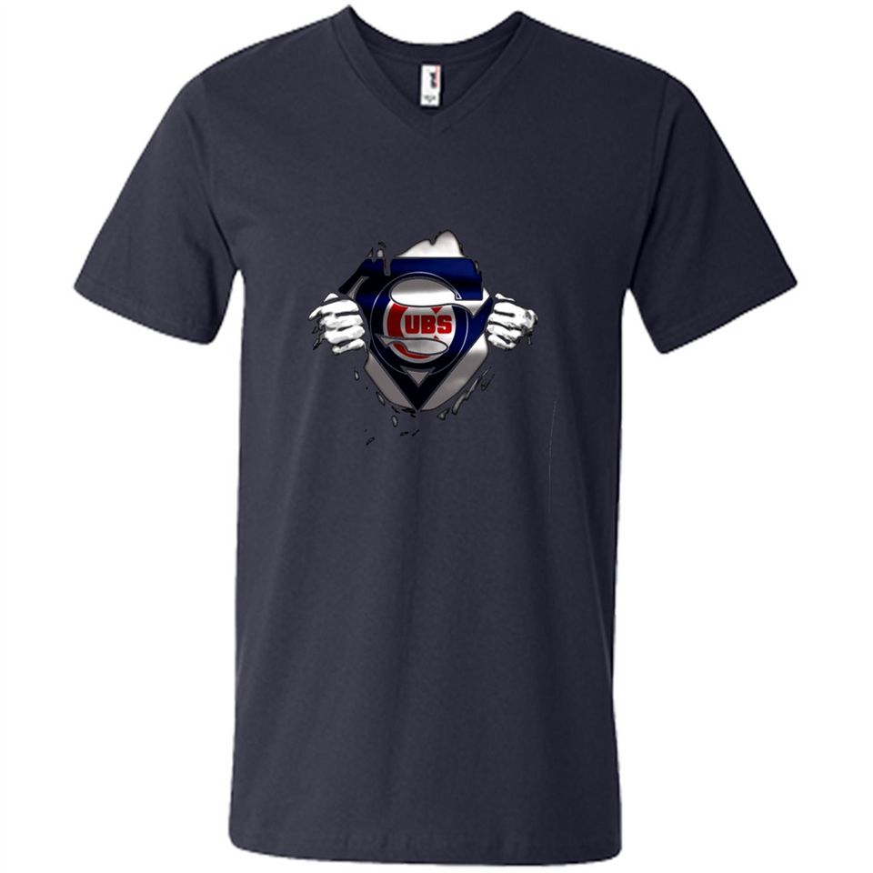 Chicago Cubs And Superman Fans - Men's V-Neck