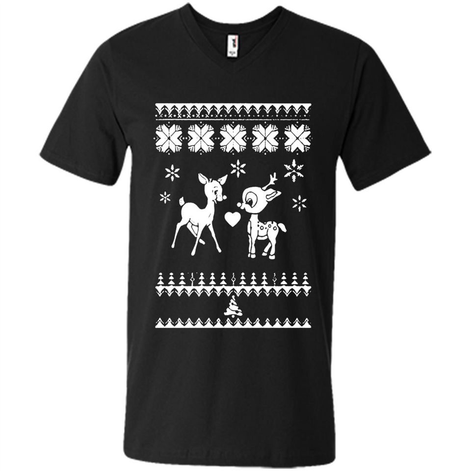 Rudolph and Clarice Ugly Christmas Sweater - Men's V-Neck