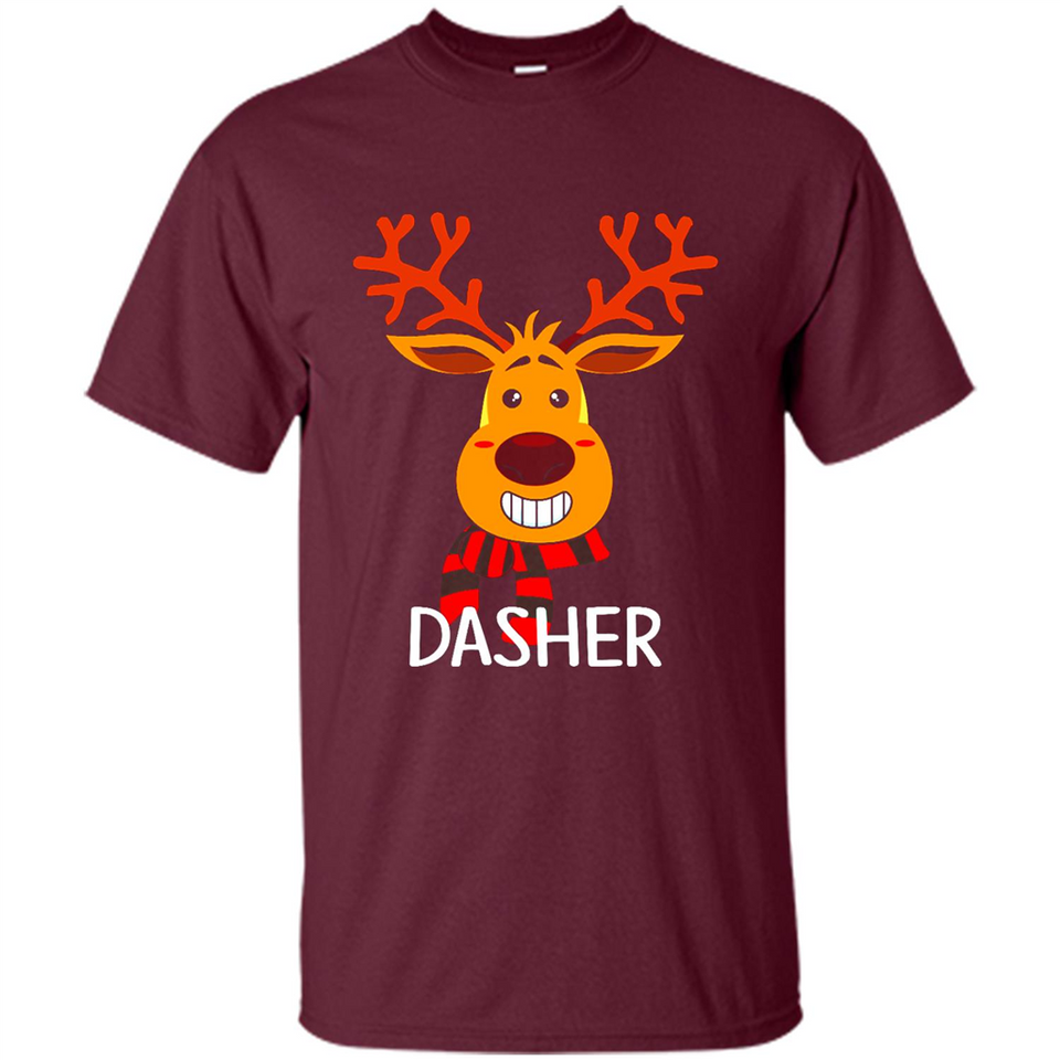 Dasher Reindeer Santa Claus Funny Xmas Holiday T-Shirt - Shirt