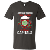 I Just Want To Drink Hot Chocolate & Watch Washington Capitals Ugly Christmas Sweater PINGPONG