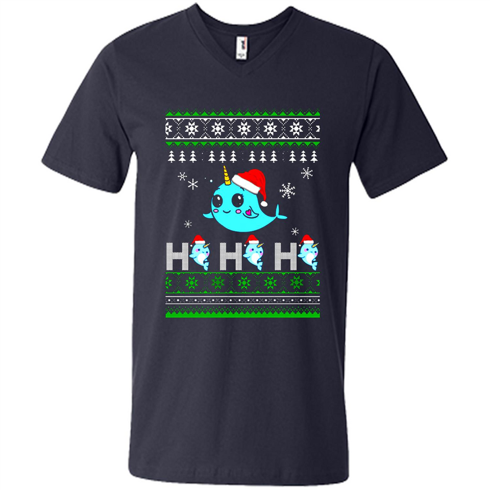 Narwhal christmas sweatshirt hoodie long PINGPONG - Men's V-Neck