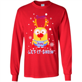 Minion Atlanta Braves Ugly Christmas Sweater Let it Snow - Long Sleeve T-Shirt