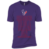 Reasons to be a Houston Texans Fan Complete List on Back - Premium Short Sleeve T-Shirt