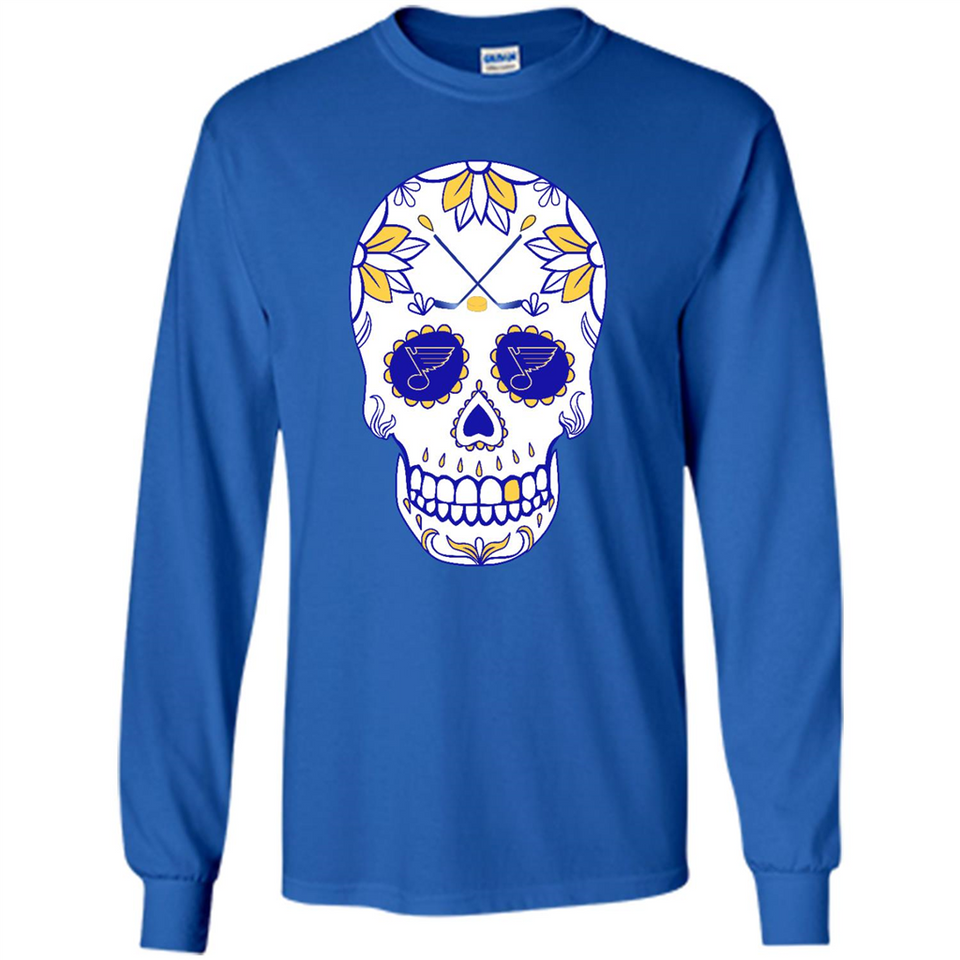St. Louis Blues Hockey Sugar Skull Day of the Dead