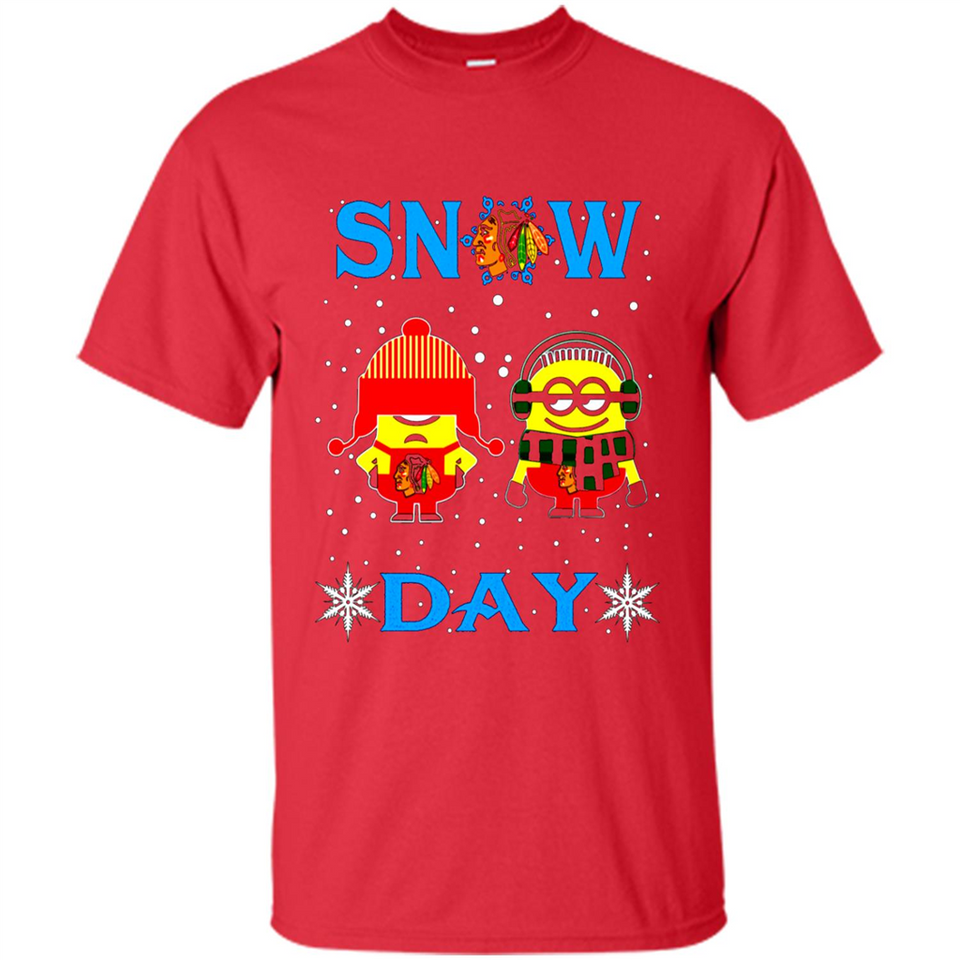 Snow Day Shirt For Chicago Blackhawks Vs Minion Fans pingpong