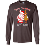 Christmas T-Shirt Santa And Reindeer Dilly Dilly - Long Sleeve T-Shirt