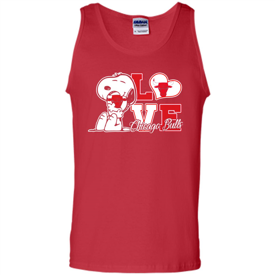 Snoopy loves NBA Chicago Bulls - Tank Top