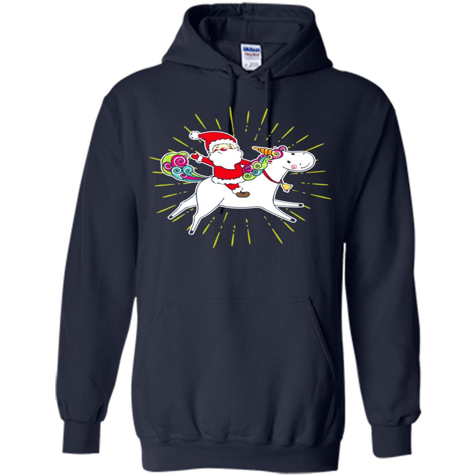 Unicorn And Santa Christmas - Hoodie