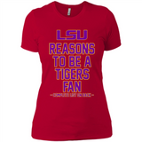 Reasons to be a LSU Tigers Fan Complete List on Back - Funny - Ladies' Boyfriend T-Shirt