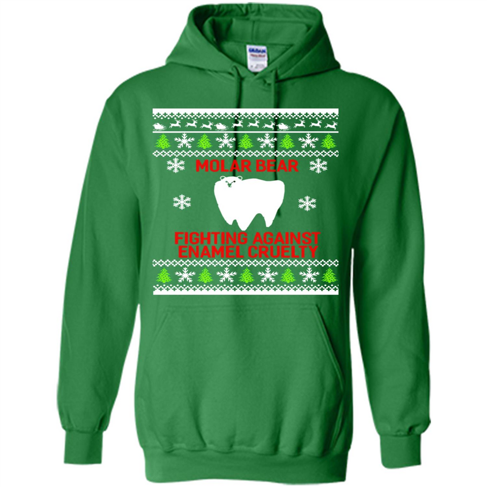Molar bear fighting against enamel cruelty Christmas - Hoodie