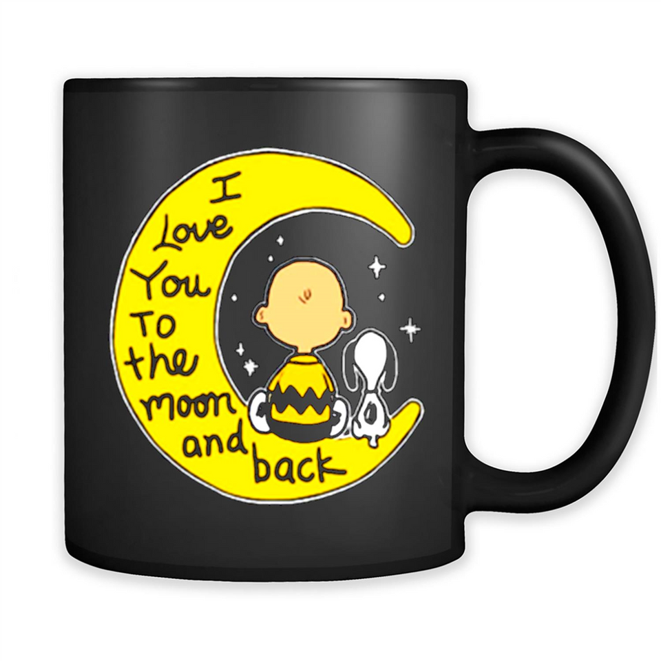 I LOVE YOU TO THE MOON AND BLACK CHARLIE BROWN AND SNOOPY